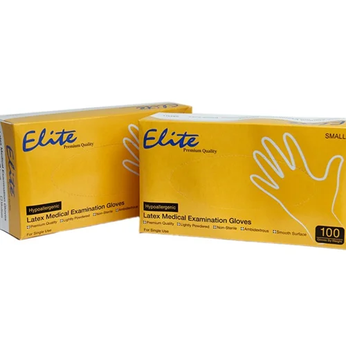 دستکش لاتکس کم پودر Elite بسته 100 عددی سایز کوچک (Small)